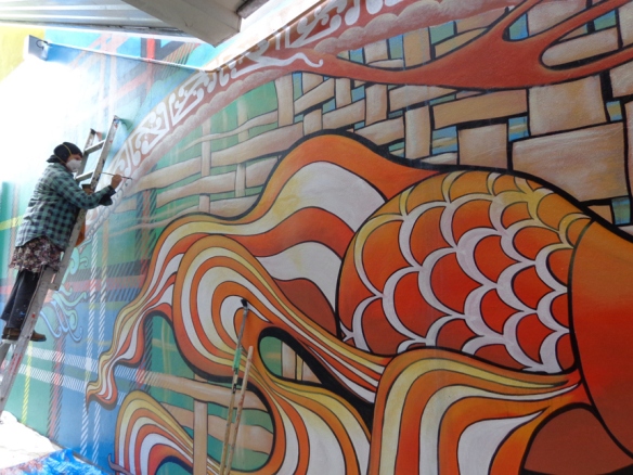 Wall Mural by Dan Mills, of Mangawhai, and Phillipa Crofskey, of Dunedin